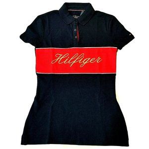 Tommy Hilfiger Women's Polo‎ Shirt Short Sleeve Embroidery Logo Size XXS